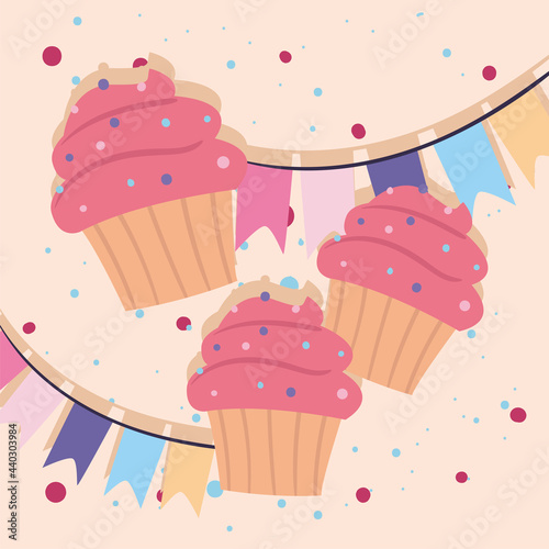 Happy birthday muffins