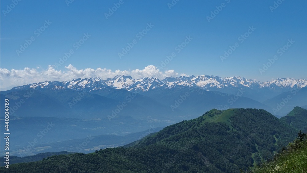 alpes enneigées à partir du massif des Bauges, Mont Colombier