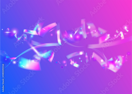 Light Confetti. Disco Abstract Sunlight. Holiday Art. Festive Foil. Violet Blur Sparkles. Holographic Tinsel. Laser Flare. Iridescent Background. Purple Light Confetti