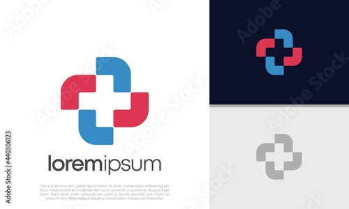 Abstract logotype for medical pharmacy. Logo design template. Medical health. Community logo design.
