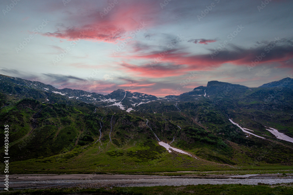 Wonderful sunset in the Dolomites