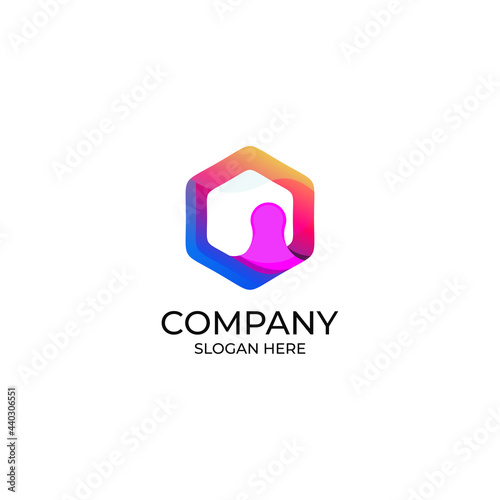 Abstract Human And Polygon Logo