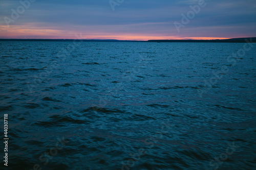 sunset over the lake