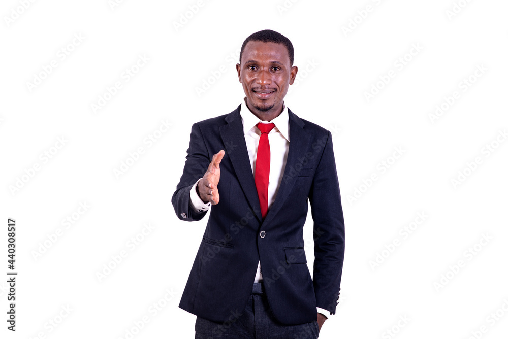 portrait of a ready businessman handshake, smiling. portrait of a ready businessman handshake, smiling.