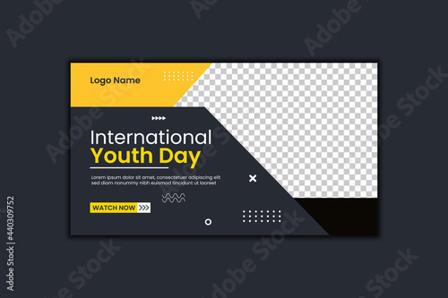 International Youth day Youtube Thumbnail Design and Web Banner