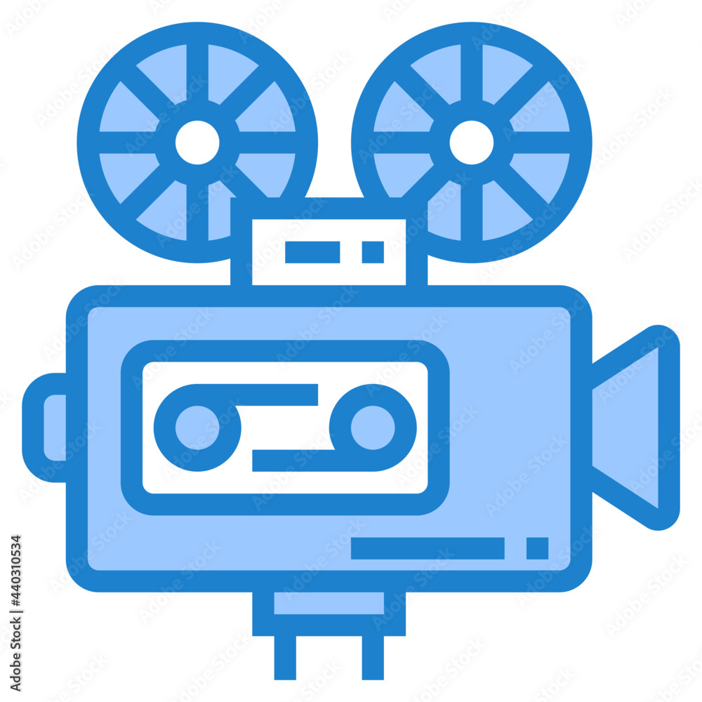 Video camera blue style icon Video camera blue style icon