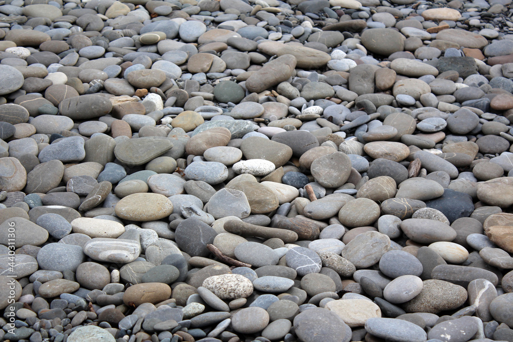 Sea pebbles on the Black Sea beach.