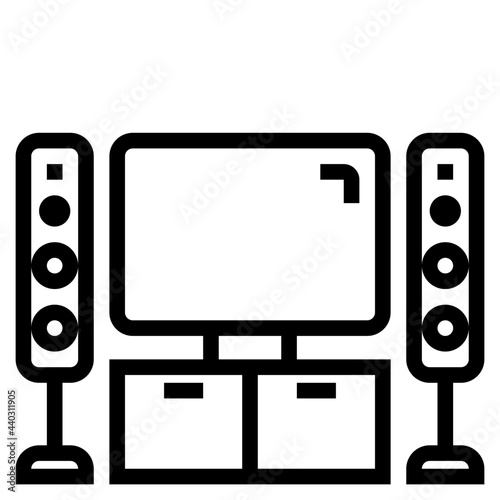 home theater outline style icon