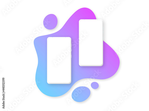 Clay Android Phone Mockup on a Blue Violet Blob Backdrop