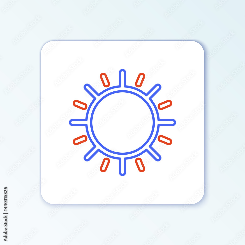 Line Sun icon isolated on white background. Colorful outline concept. Vector Line Sun icon isolated on white background. Colorful outline concept. Vector