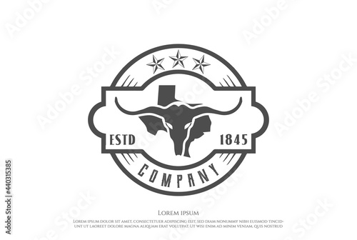 Vintage Retro Western Texas Badge Emblem Logo Design