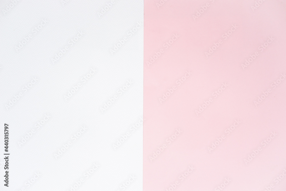 blank white paper and pink pastel paper for background.