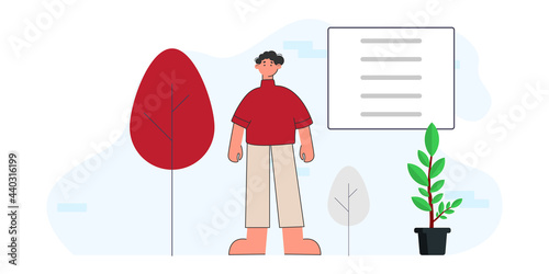 Flat vector business technology cloud computing service concept and with developer team working concept. Flat office worker with marketing, collaboration, finance, and IT meeting using laptop