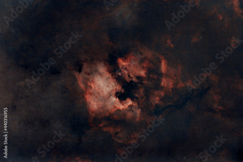 Epic starless red Nebula in night sky