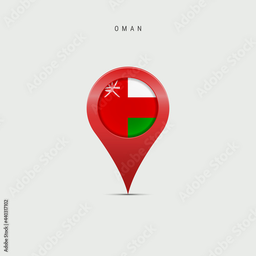 Free Download Teardrop map marker with flag of Oman. Vector illustration - GFXLoad