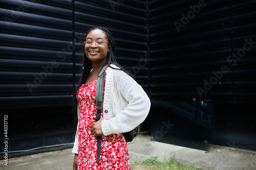 Portrait of an african student smiling