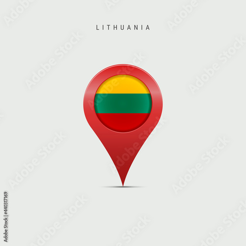 Free Download Teardrop map marker with flag of Lithuania. Vector illustration - GFXLoad