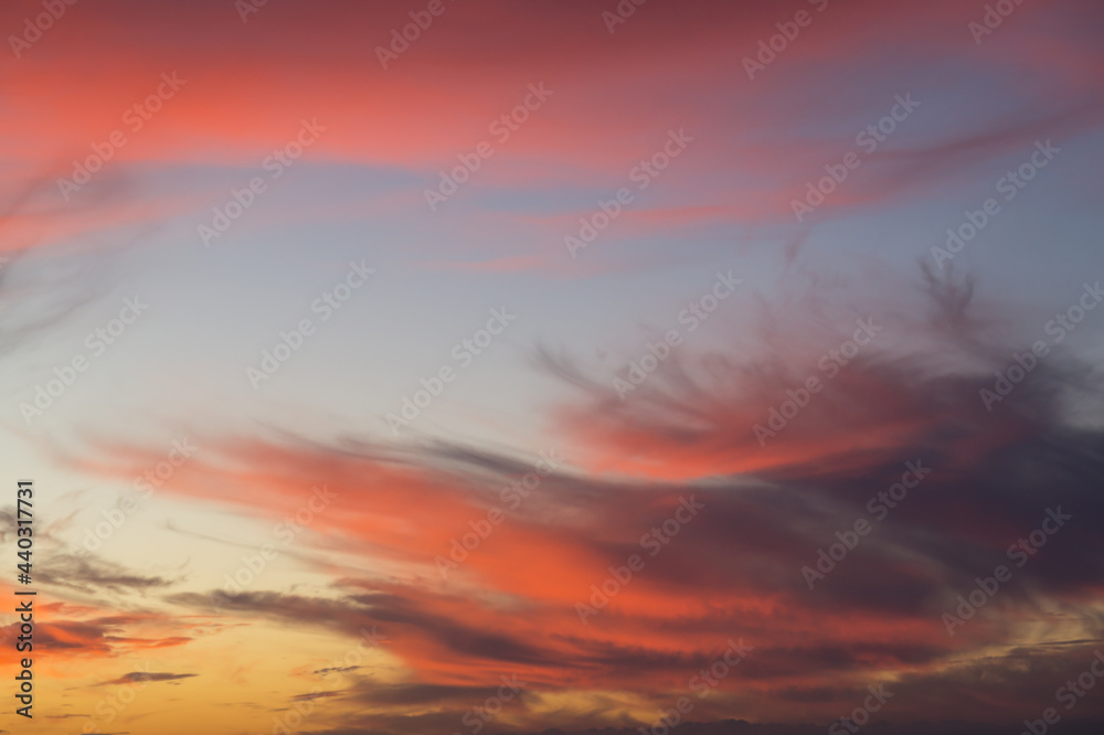Fototapeta premium dramatic pink cloud and colorful sky abstract background