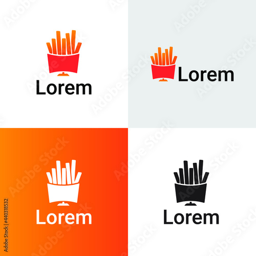 Abstract and minimal fries and films logo design template