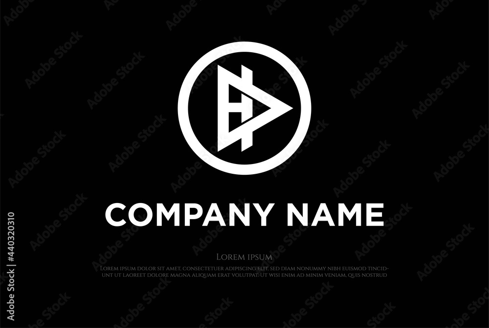 Circle Initial DH HD Monogram Logo Design Vector Circle Initial DH HD Monogram Logo Design Vector