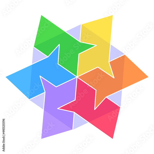 abstract geometric rainbow polygon-6q2