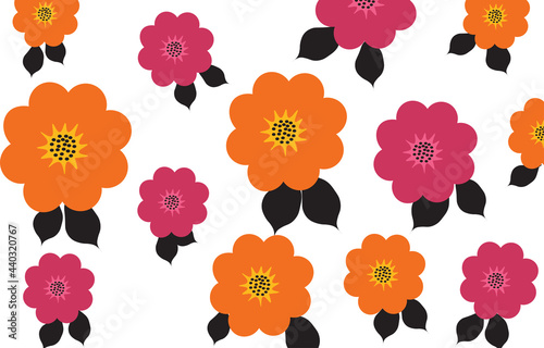 pattern of cute flower and leaf