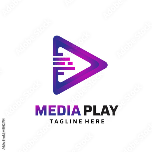 Creative Media Play Logo Design.