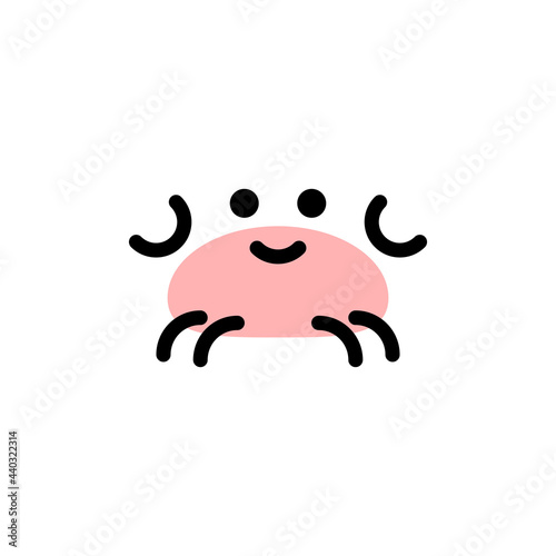 Crab. Vector logo in bold line style
