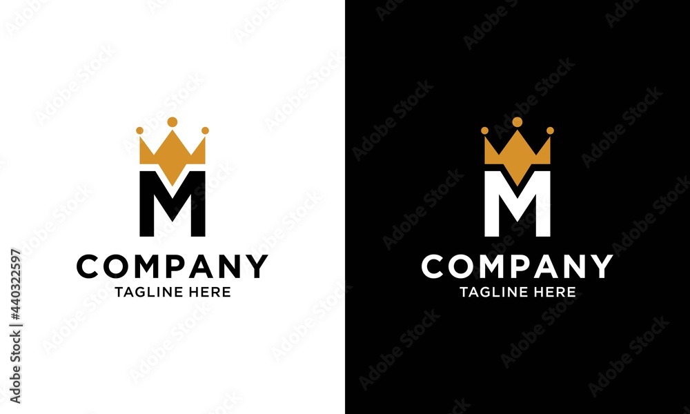 m letter crown logo Stock Vector