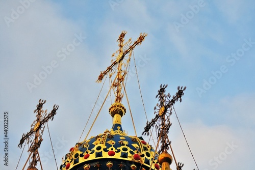Detail of the facade of the Stroganovskaya church in Nizhny Novgorod, Russia photo