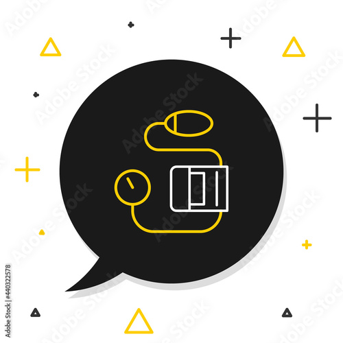 Line Blood pressure icon isolated on white background. Colorful outline concept. Vector