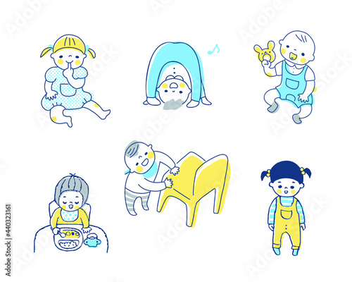赤ちゃんのさまざまなポーズ　セット