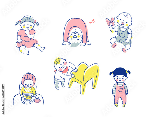 赤ちゃんのさまざまなポーズ　セット