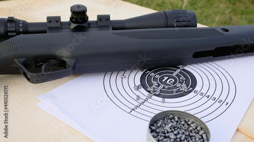 airgun and pellets for shooting photo
