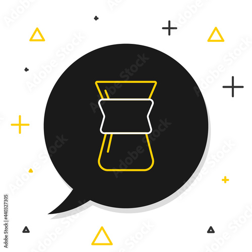 Line Pour over coffee maker icon isolated on white background. Alternative methods of brewing coffee. Coffee culture. Colorful outline concept. Vector