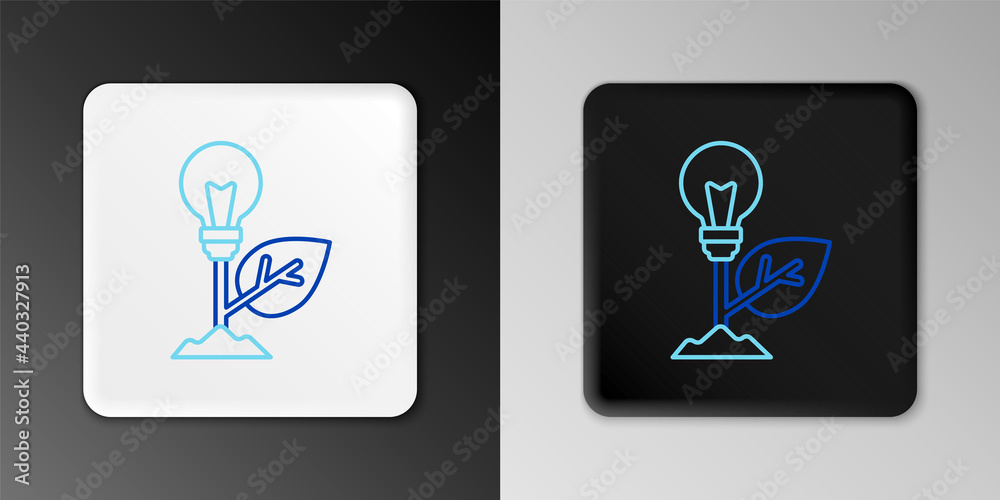 Line Light bulb with leaf icon isolated on grey background. Eco energy concept. Alternative energy concept. Colorful outline concept. Vector Line Light bulb with leaf icon isolated on grey background. Eco energy concept. Alternative energy concept. Colorful outline concept. Vector