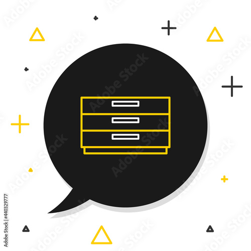 Line Chest of drawers icon isolated on white background. Colorful outline concept. Vector