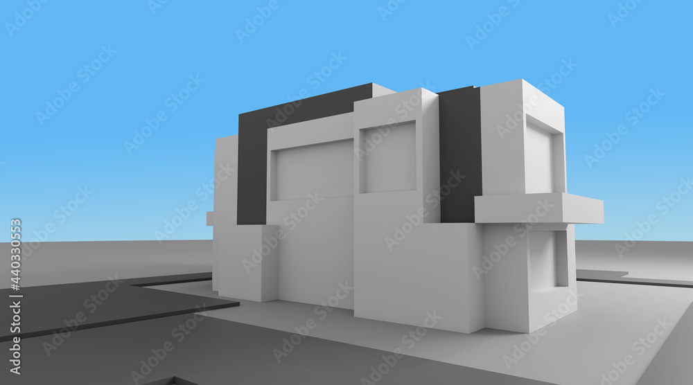Fototapeta premium Modern house abstract rendering