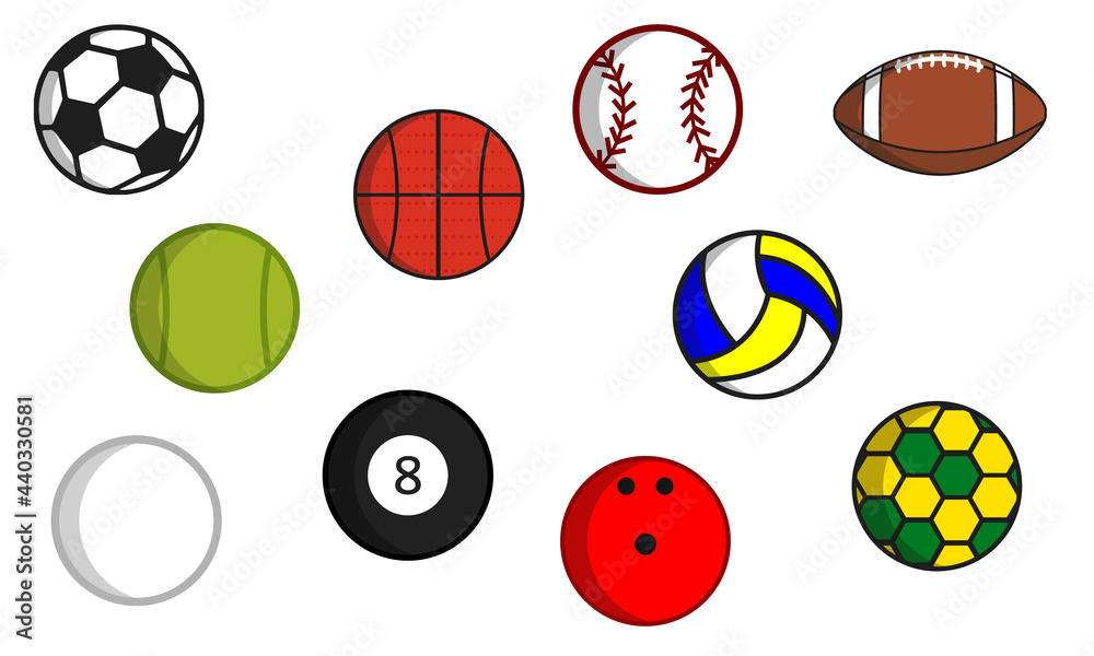 Different Sports Balls Vectors