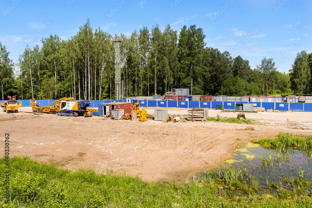 Construction site near the park.