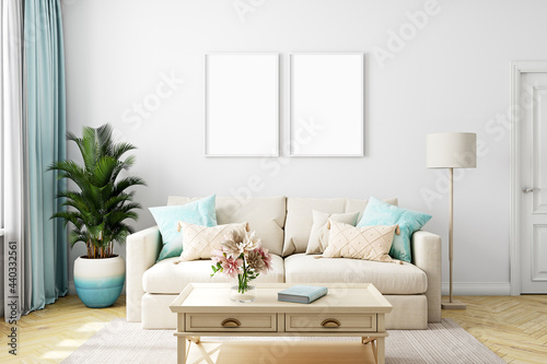 frame mockup summer livingroom