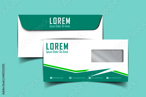 DL Envelope template with front and back. Luxury, Modern, Elegant, Professional Minimalist Business DL Size Envelope design. Vector illustration