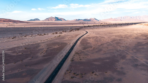 View of the road in the Namib desert, Africa