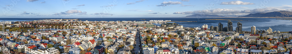 Reykjavik panorama - obrazy, fototapety, plakaty 