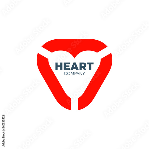 life buoy Heart logo design with geometry