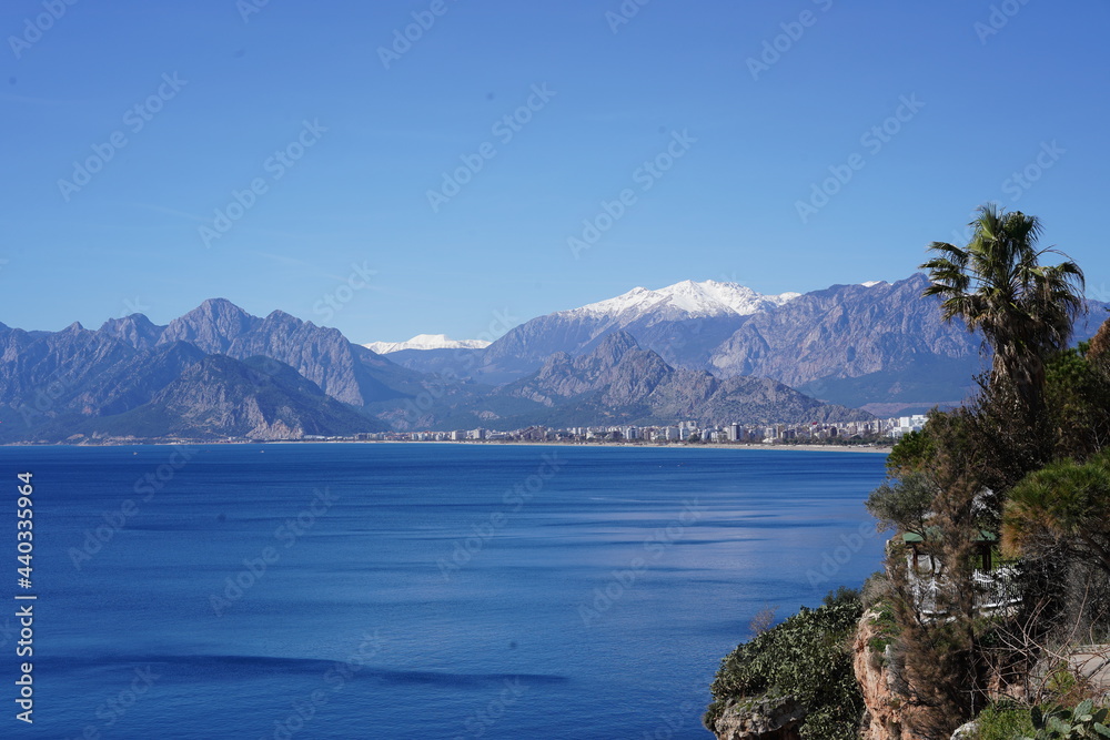 Fototapeta premium blue mountain view in Antalya
