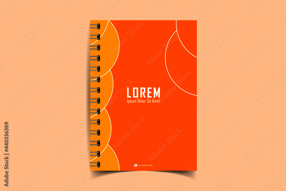 Notebook cover template. Notepad Cover and page of the annual report. Book cover design isolated