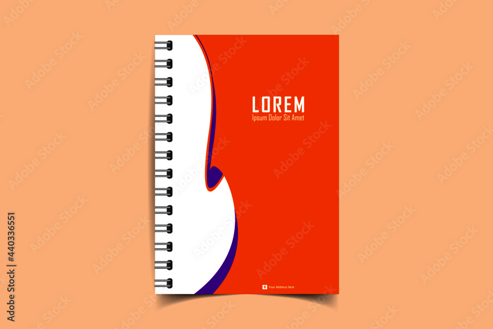 Notebook cover template. Notepad Cover and page of the annual report. Book cover design isolated
