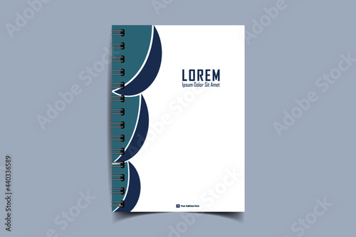 Notebook cover template. Notepad Cover and page of the annual report. Book cover design isolated over colorful background. Vector covers for books, notebooks, annual report. Vector illustration