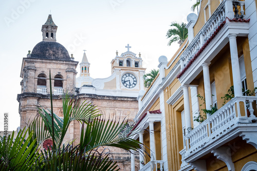 Ciudad amurallada de Colombia, Torre del reloj, gastronomia y arquitectura tipica de Cartagena de Indias Colombia